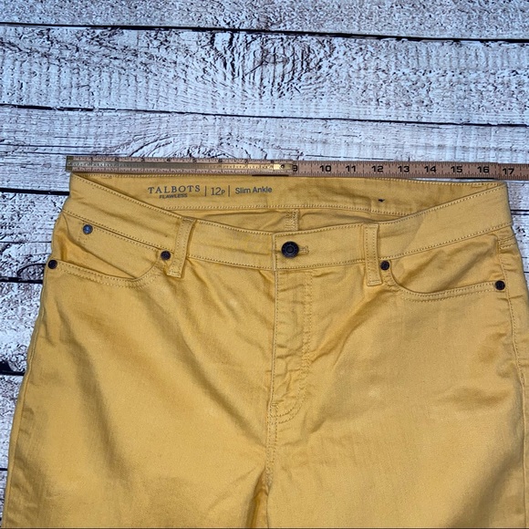Talbots Jeans Talbots Flawless Slim Ankle 2p Mustard Yellow Jeans